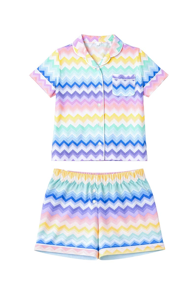Preppy Goose Chevron Print Short Sleeve Jersey PJ, Main, color, Multi