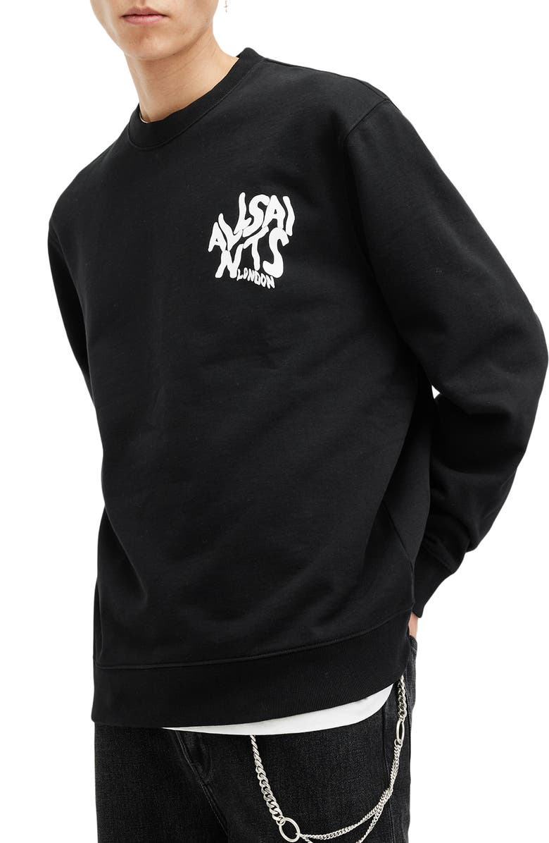AllSaints Orlando Logo Cotton Graphic Sweatshirt, Alternate, color, 