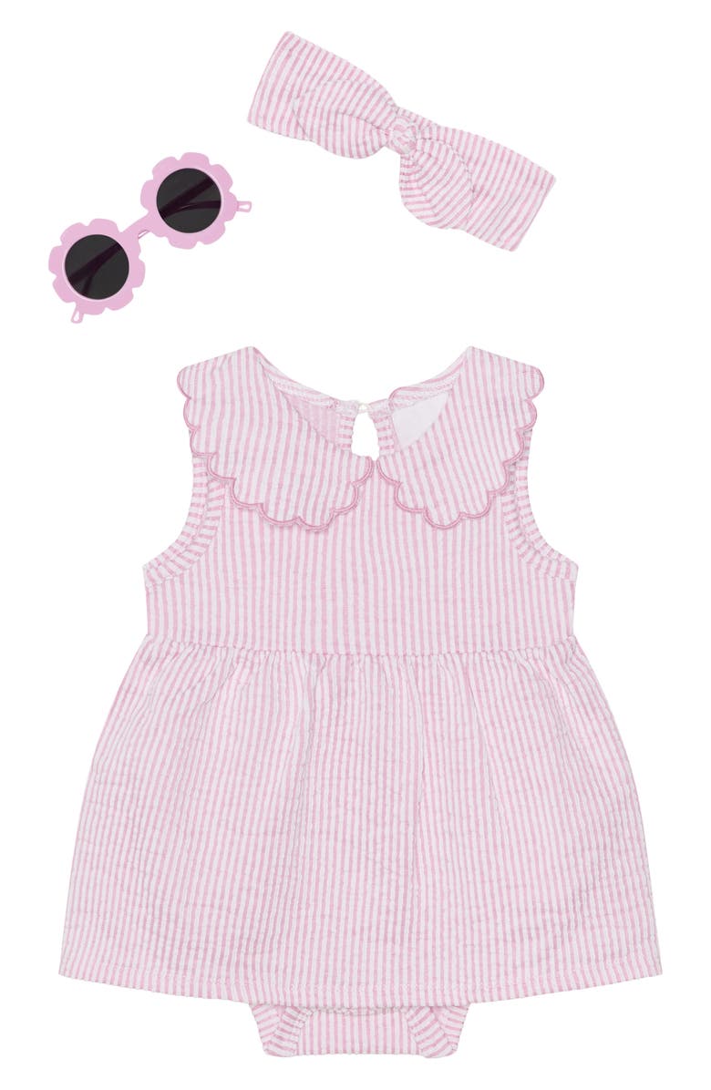 Petit Lem’s Mini Threads 3-Piece Collared Dress Set, Main, color, Light Pink