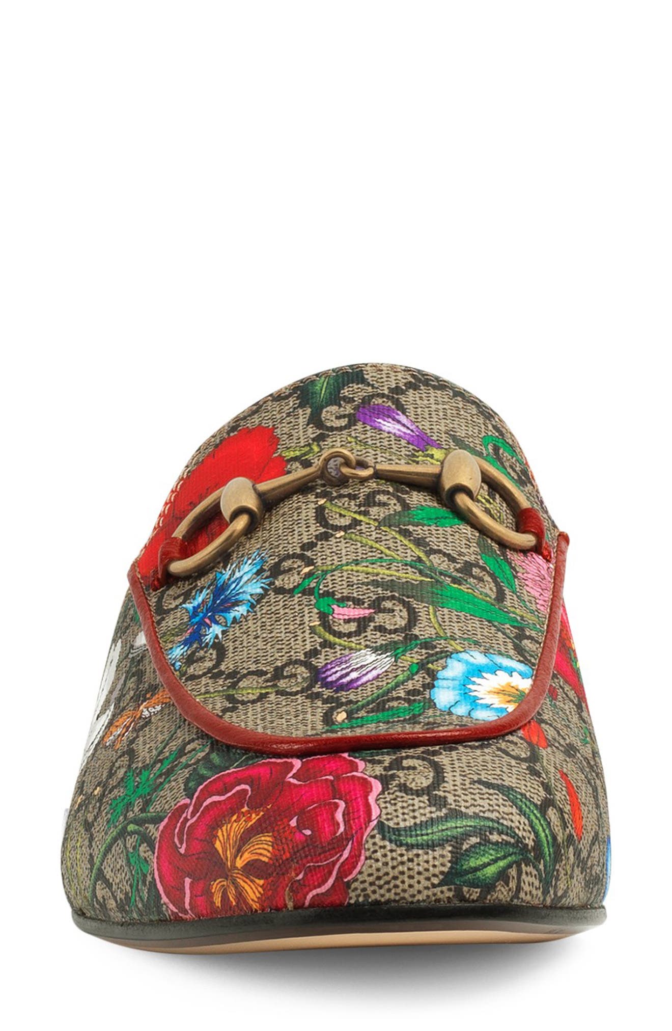 Gucci Princetown Floral GG Supreme Loafer Mule, Alternate, color, 