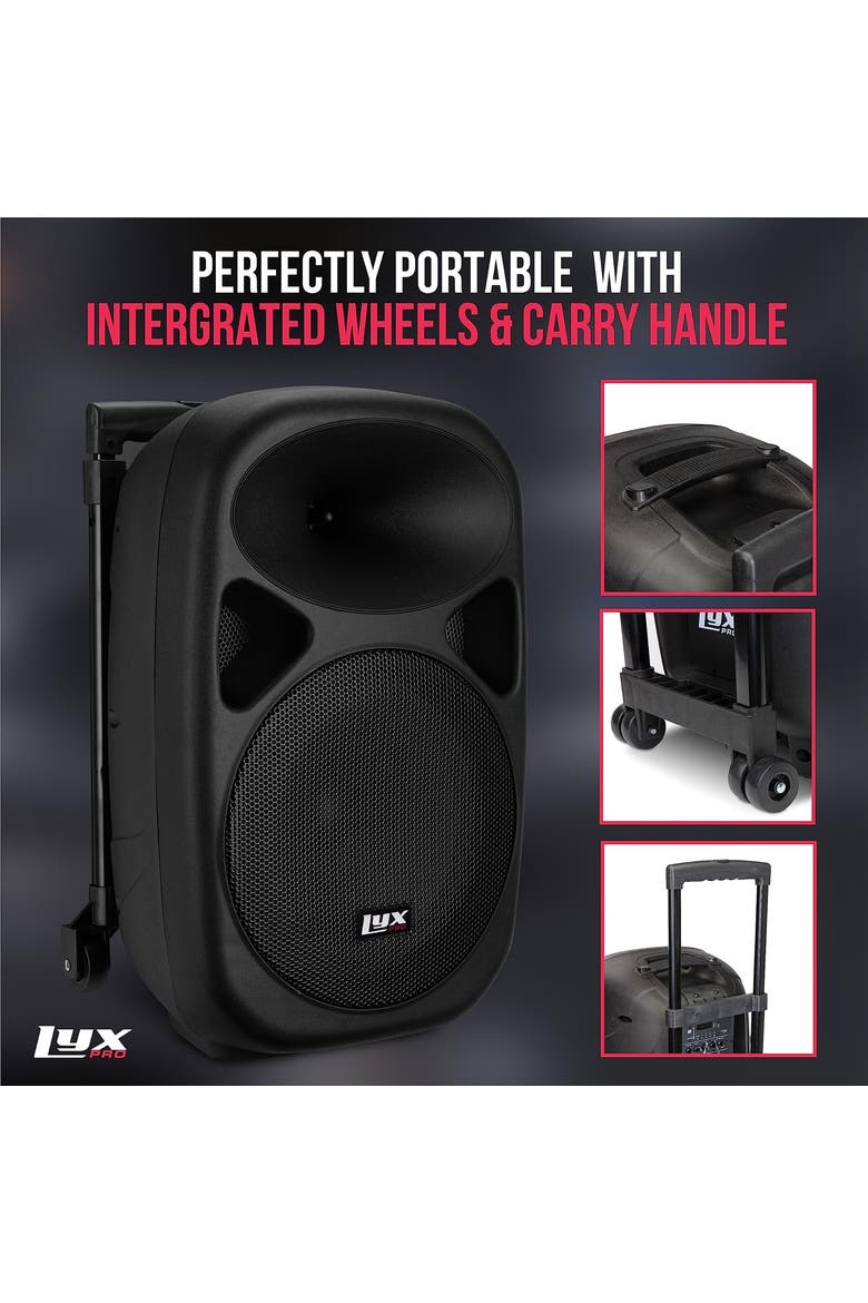 Rechargeable Battery PA Speaker, PA System W/Equalizer SD Slot & Built-in Bluetooth, Alternate, color, Black