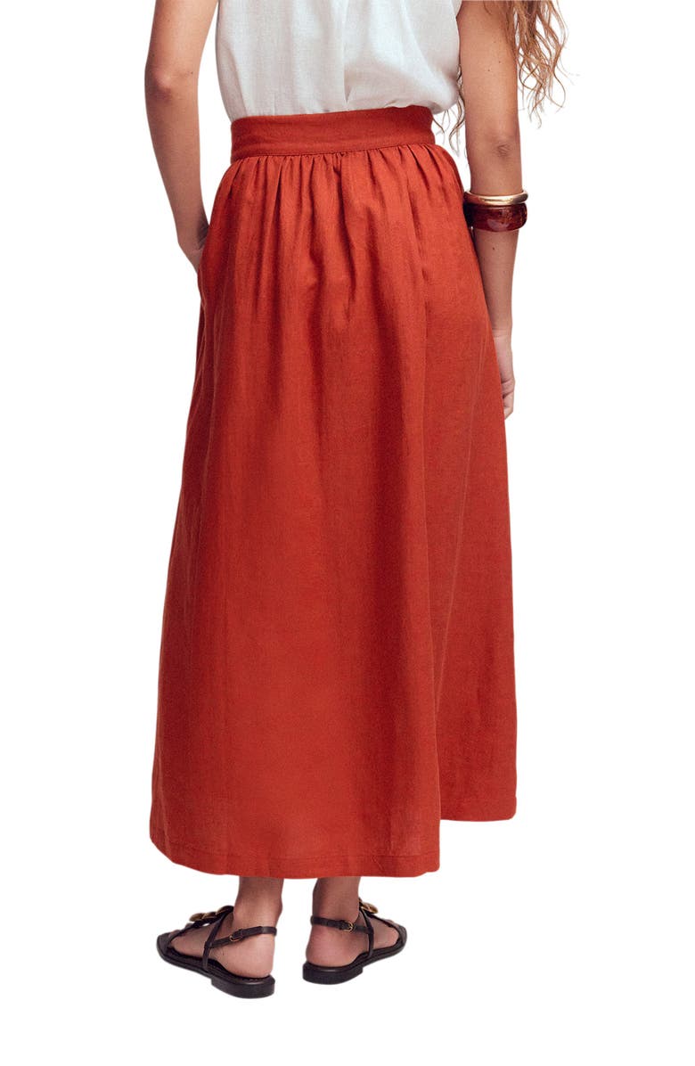 Boden Emma Linen Maxi Skirt, Alternate, color, Burnt Henna