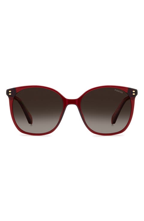 55mm Polarized Gradient Square Sunglasses