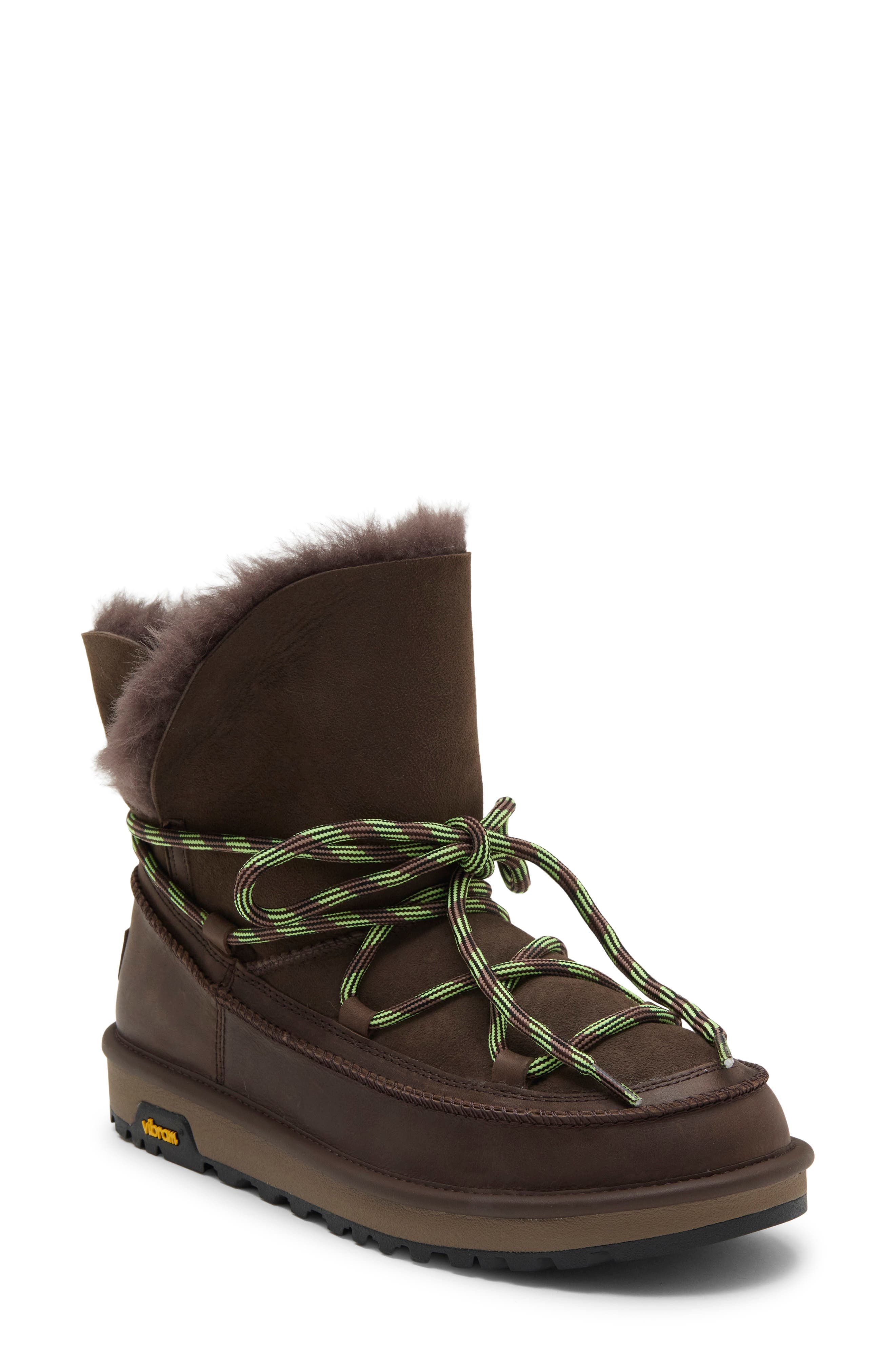 Classic Tread Leather Genuine Shearling Boot, Main, color, DUSTED COCOA