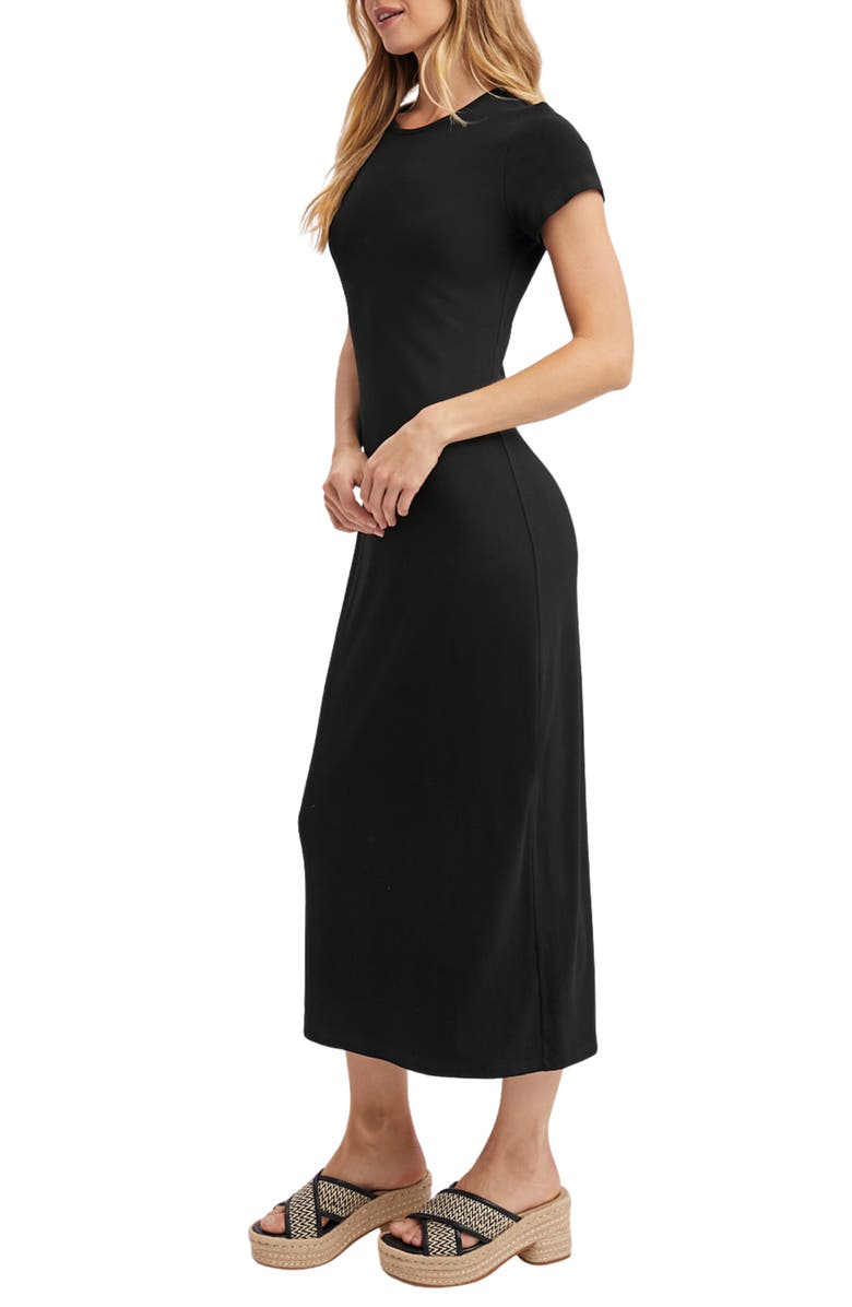 WISHLIST Basic Maxi T-Shirt Dress, Alternate, color, Black