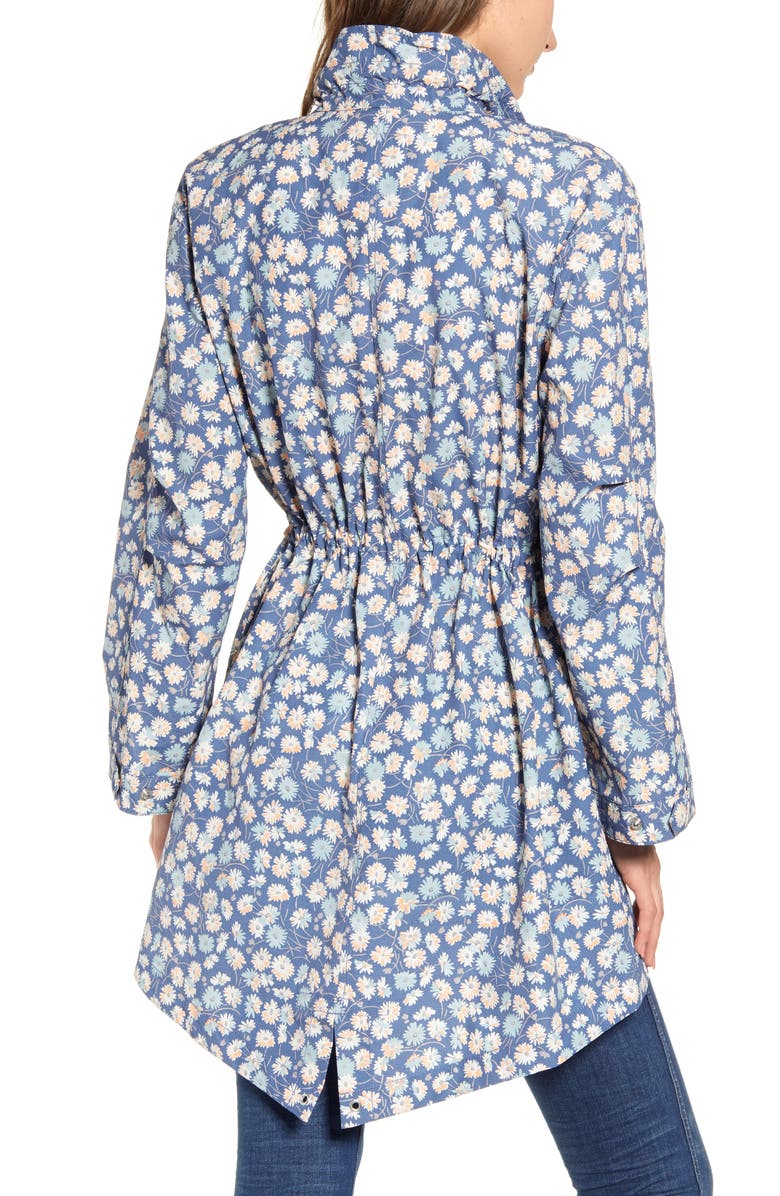 Madewell Ruffle Neck French Floral Raincoat, Alternate, color, 