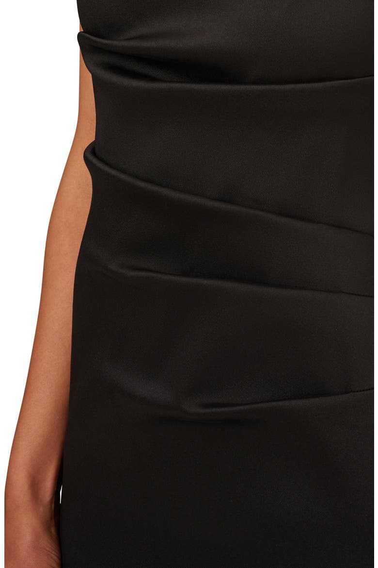 Stretch Mikado Cocktail Midi Dress, Alternate, color, BLACK