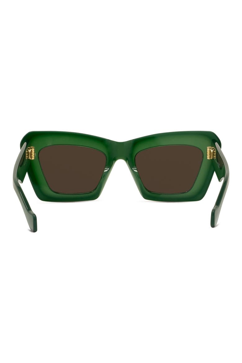 Anagram 52mm Cat Eye Sunglasses, Alternate, color, SHINY DARK GREEN / BROWN