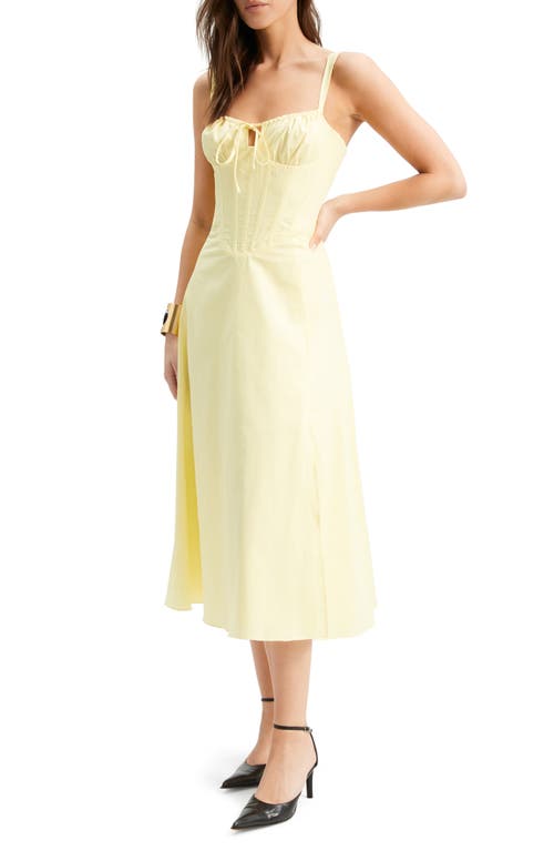 Bardot Esra Corset Midi Dress In Sunshine