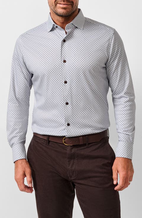 Geometric Knit Sport Shirt