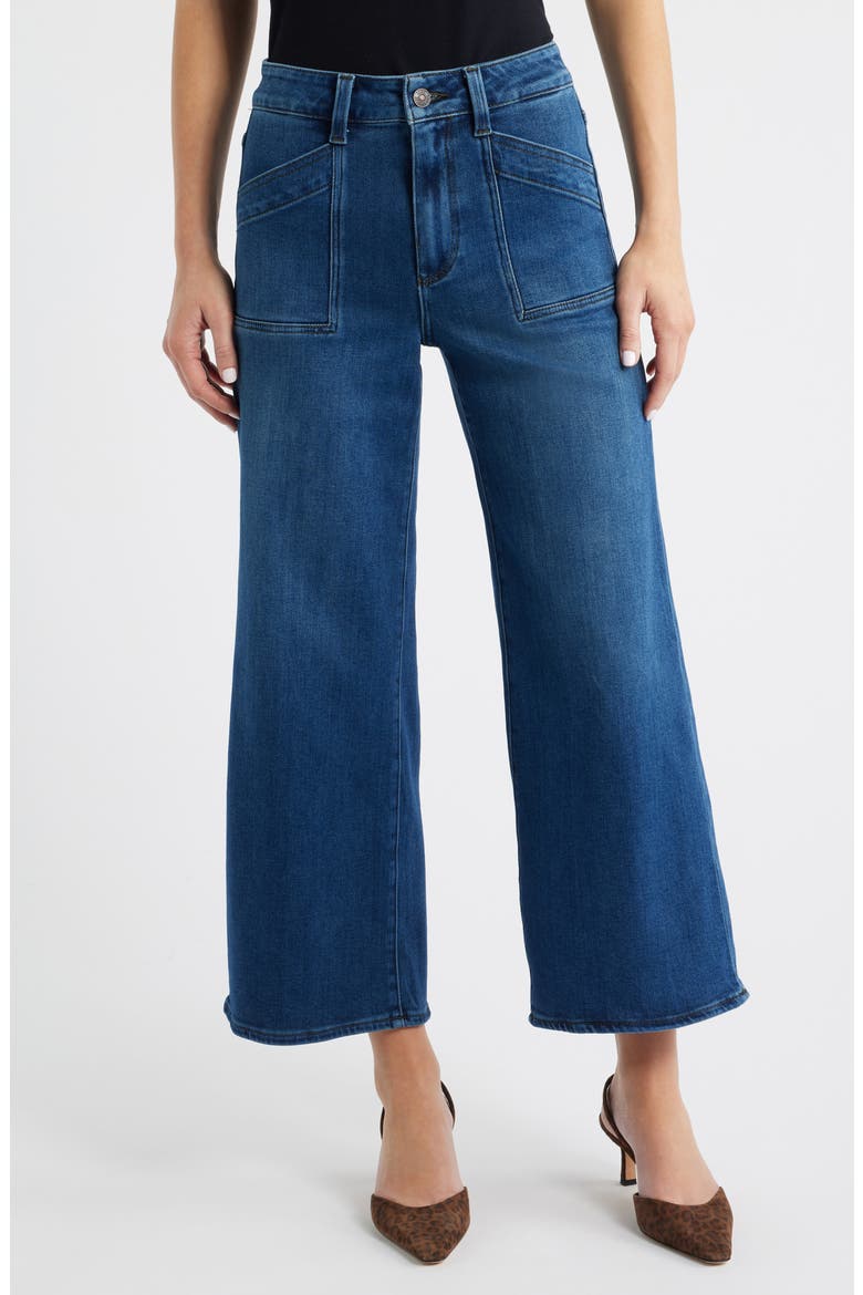 Anessa Slant Pocket High Waist Ankle Wide Leg Jeans, Main, color, AGENDA