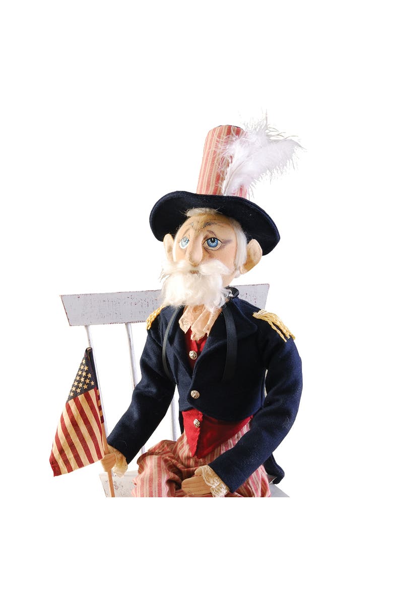 Gallerie II Uncle Sam Joe Spencer Gathered Traditions Art Doll Figure, Alternate, color, Blue
