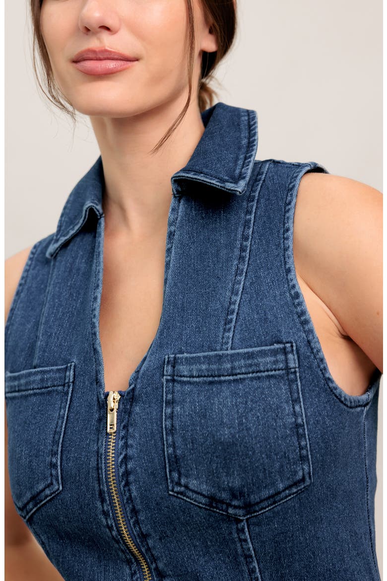 Sleeveless Denim Midi Dress, Alternate, color, MEDIUM INDIGO