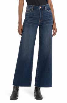 KUT from the Kloth Meg Fab Ab High Waist Raw Hem Ankle Wide Leg Jeans