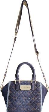 True Religion Frayed Denim Mini Satchel Bag