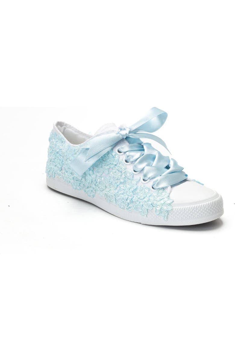 Forever & Always Shoes Azure Lace Bloom Bridal Sneaker, Main, color, Ivory