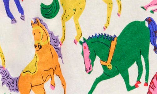 Mini Boden Kids' Floral Cotton Jersey Skort In Multi Rainbow Horse