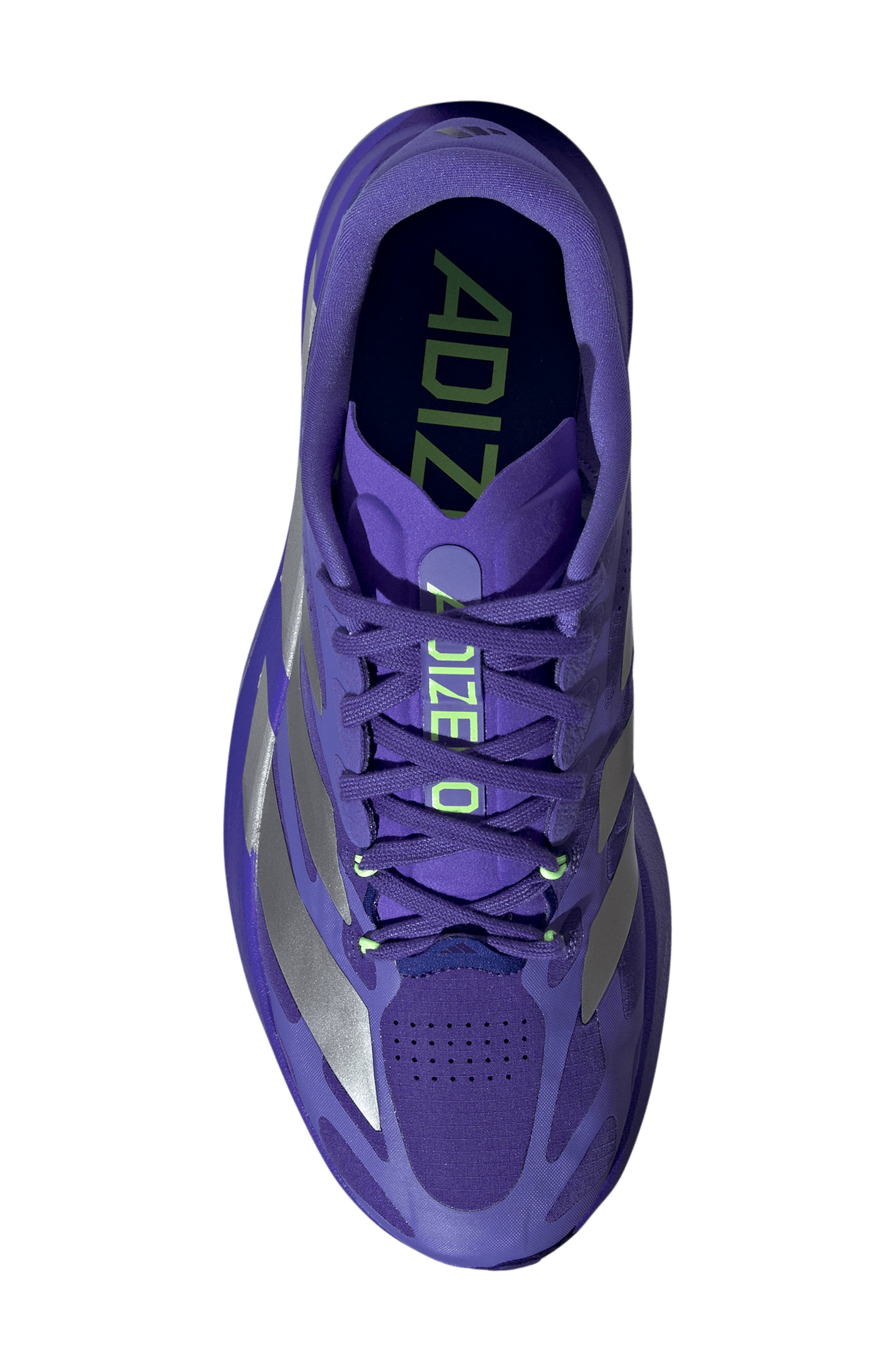 Adizero Evo SL EXO Running Shoe, Alternate, color, SOLAR PURPLE/ SILVER/ PURPLE