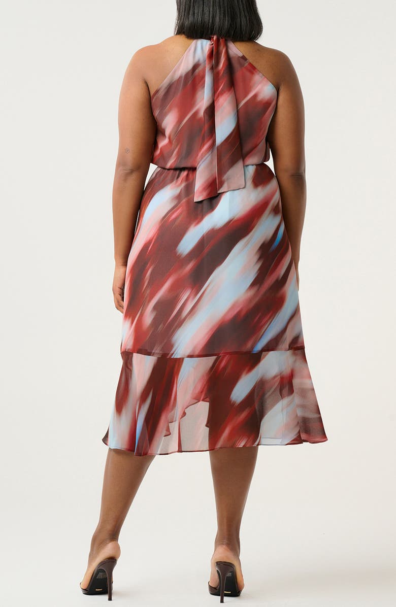 Estelle Madelena Print Tie Back Dress, Alternate, color, Sunkissed Sky