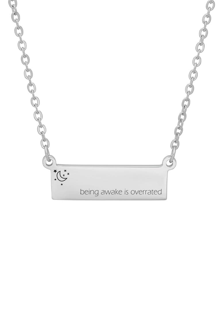 Stainless Steel Bar Pendant Necklace, Main, color, SILVER