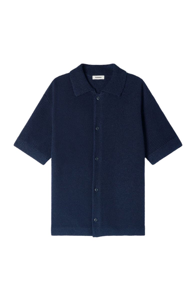 SANDRO Jute shirt, Alternate, color, Navy Blue