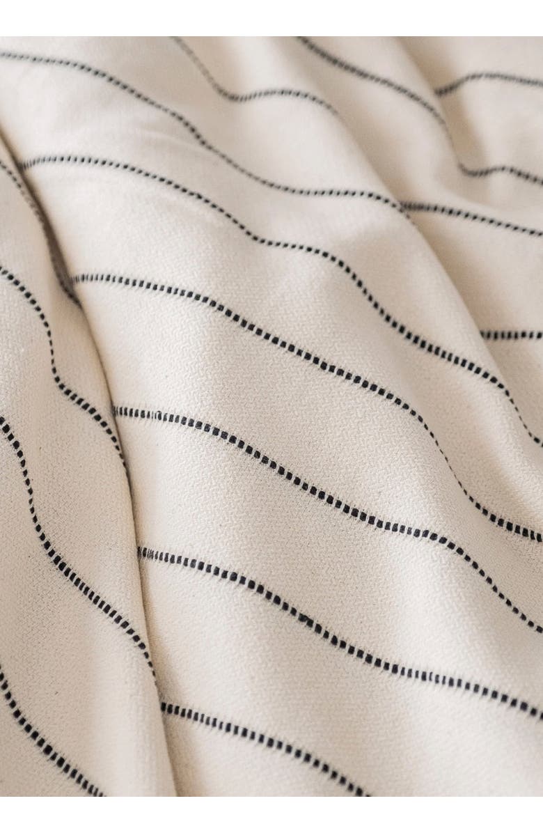 Anaya Smooth Cotton Ivory Bed Blanket with Stripes, Alternate, color, Ivory / Beige Stripe