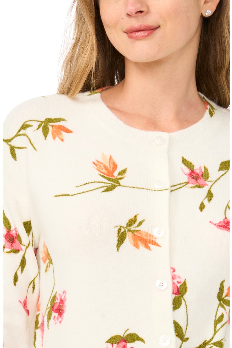 Floral Cardigan, Alternate, color, NEW IVORY FLORAL