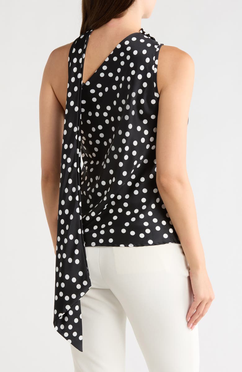 Renee C Scarf Detail One Shoulder Top, Alternate, color, Black