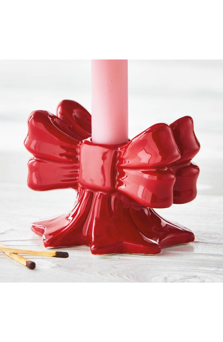 tag Very Merry Red Ceramic Taper Candle Holders Set of 2, Alternate, color,