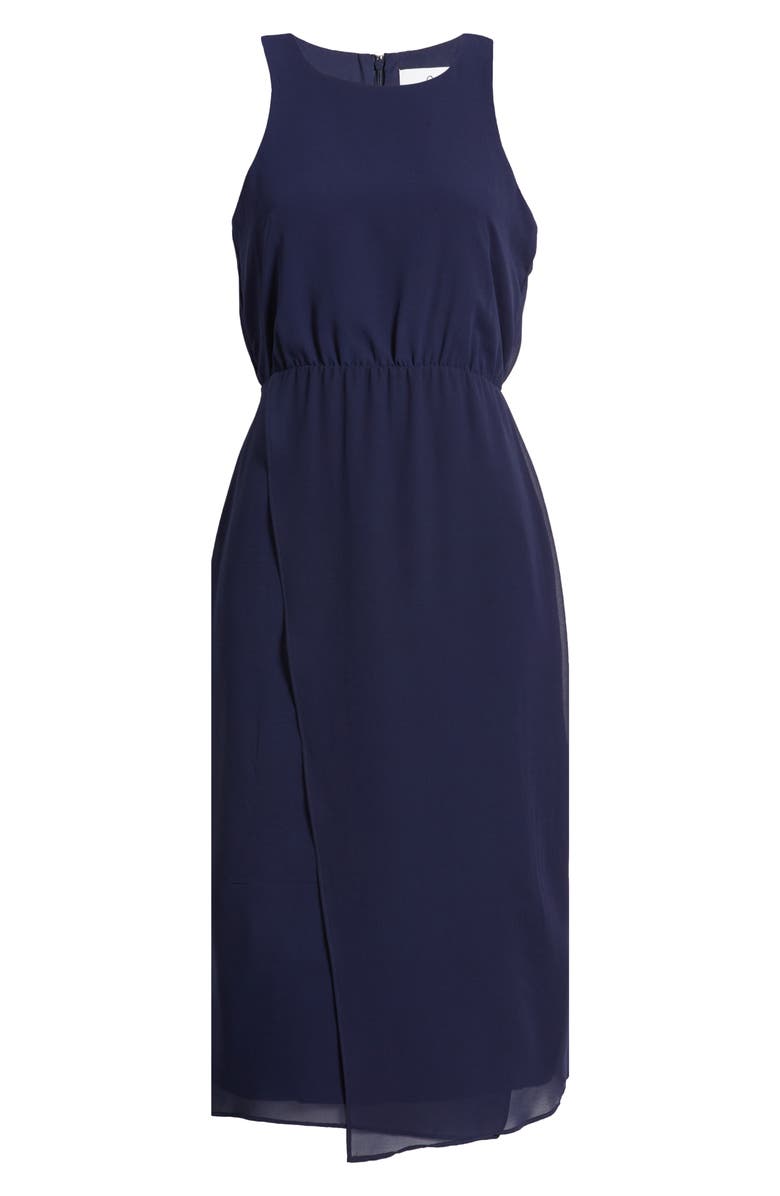 Sam Edelman Blouson Bodice Midi Dress, Alternate, color, Navy