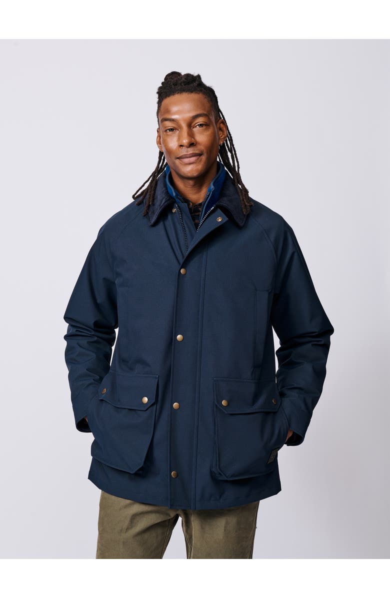 Aubin Derwent Long Sleeve Collared Barn Jacket, Alternate, color, Navy