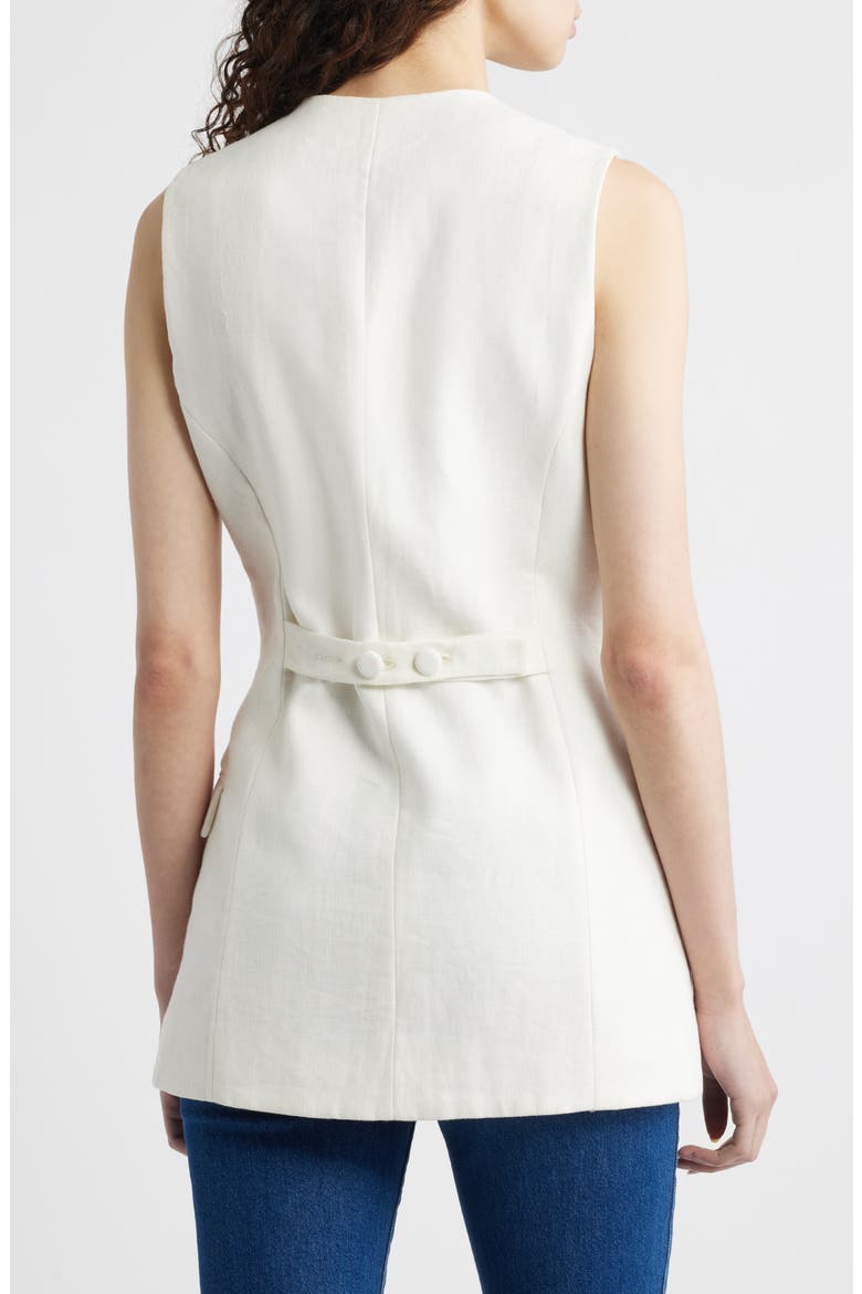 Eloise Linen Vest, Alternate, color, WHITE