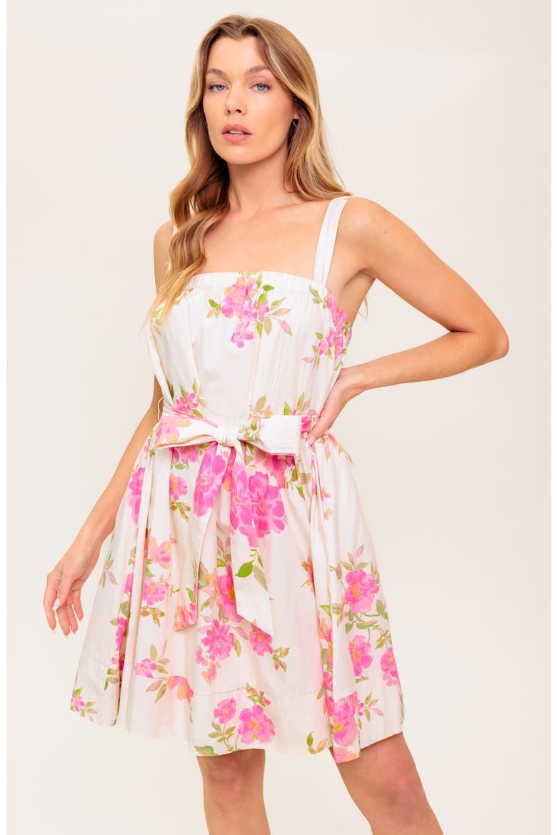 Floral Fit & Flare Cotton Sundress, Alternate, color, IVORY