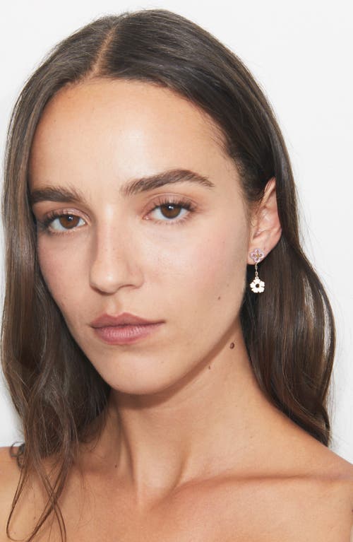 Tory Burch Clover Linear Drop Earrings In Gold