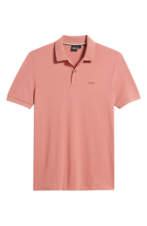 Hugo Boss Boss Pallas Cotton Polo In Pink