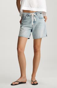 Mavi Jeans Nella Drawstring Mid Thigh Denim Shorts