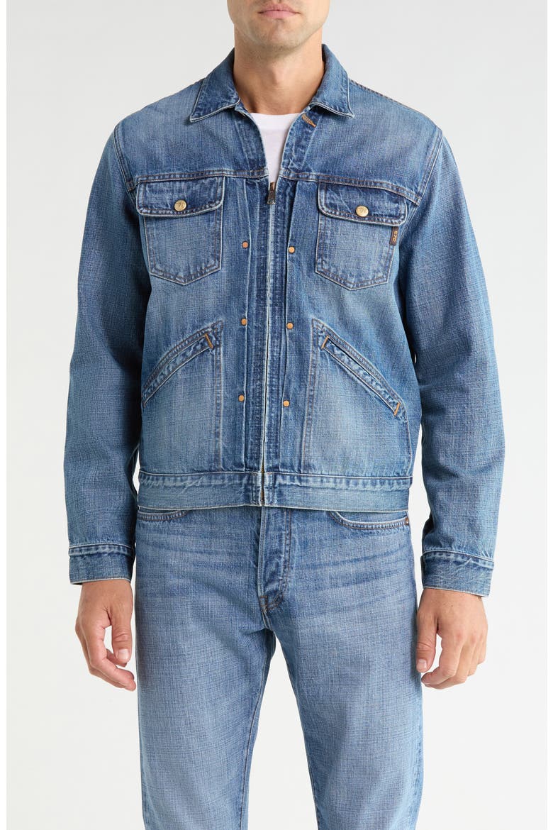 The Holden Zip Front Denim Jacket, Alternate, color, SORA