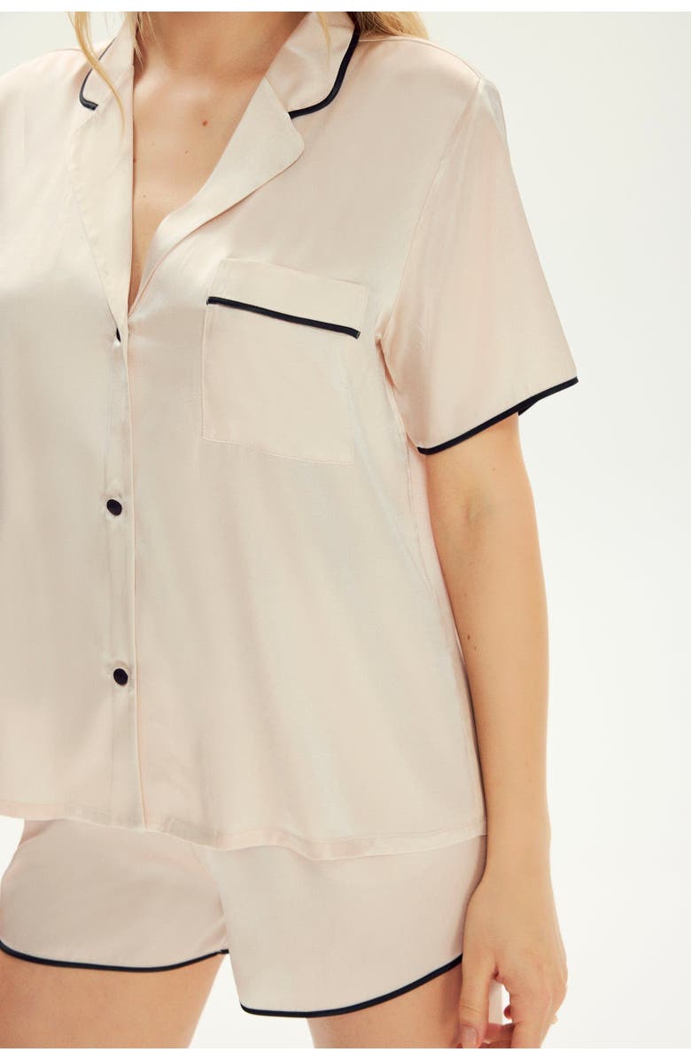 House Of Silk Silk Short Pyjama Suit, Alternate, color, Champagne