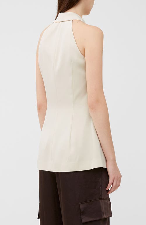 French Connection Harrie Suiting Halterneck Waistcoat In Classic Cream