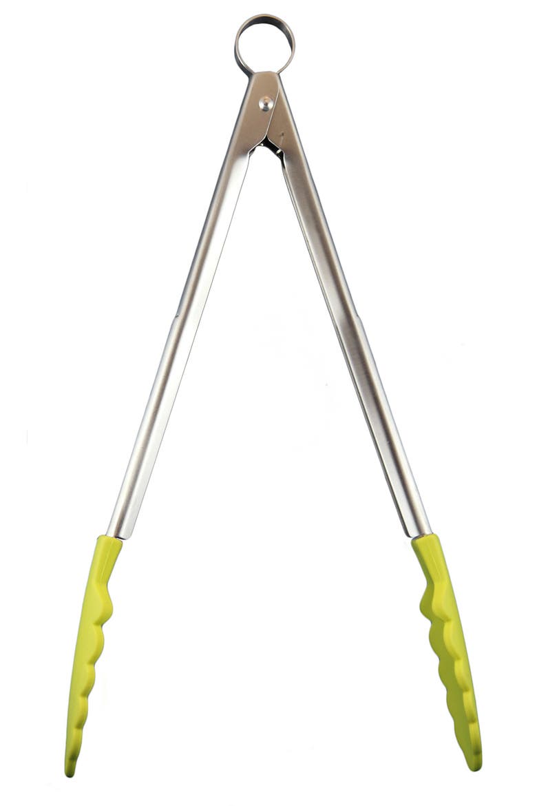 12 Inch Silicone Locking Tongs, Main, color, Green