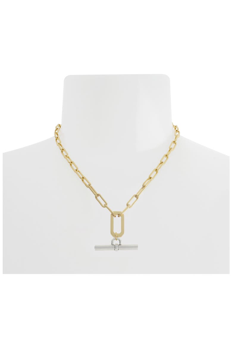 T-Bar Link Y-Necklace, Alternate, color, TWO TONE