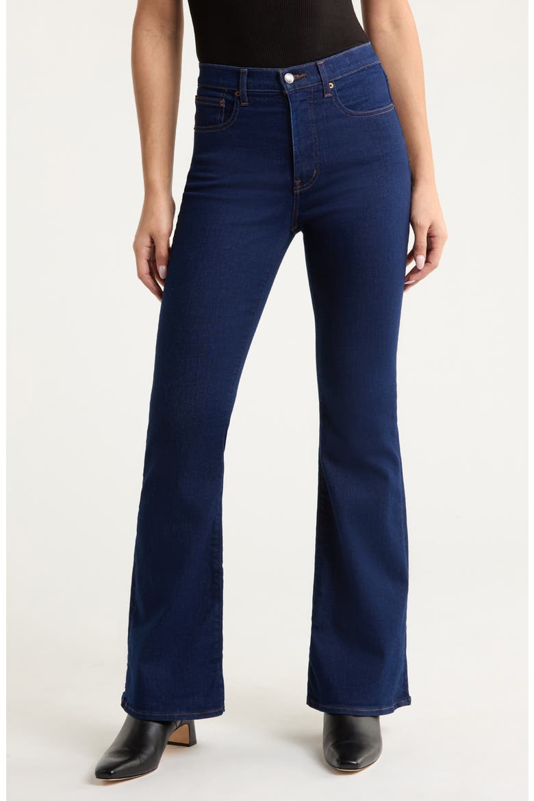 The Stretch High Waist Flare Jeans, Main, color, RINSE WASH