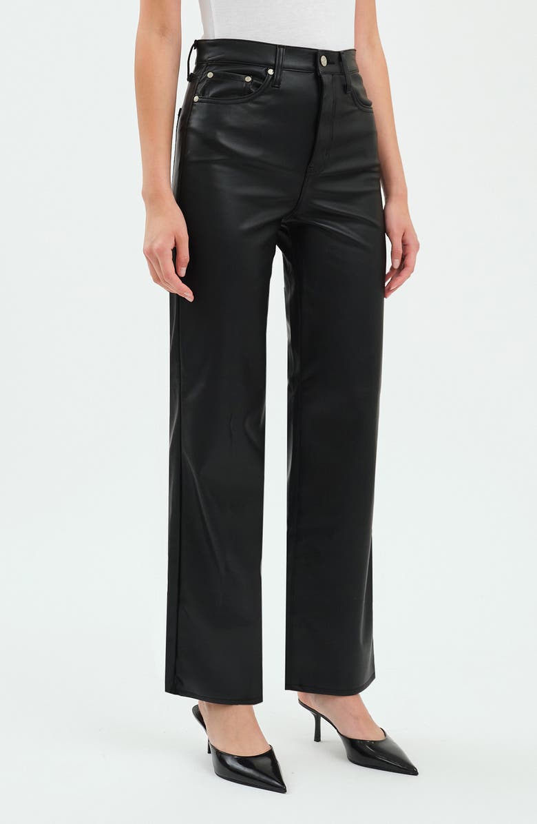 DAZE Sundaze High Waist Straight Leg Faux Leather Pants, Alternate, color, Cinematic