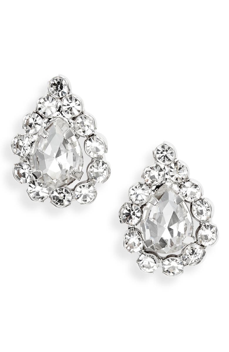 CRISTABELLE Crystal Pear Stud Earrings, Main, color, 