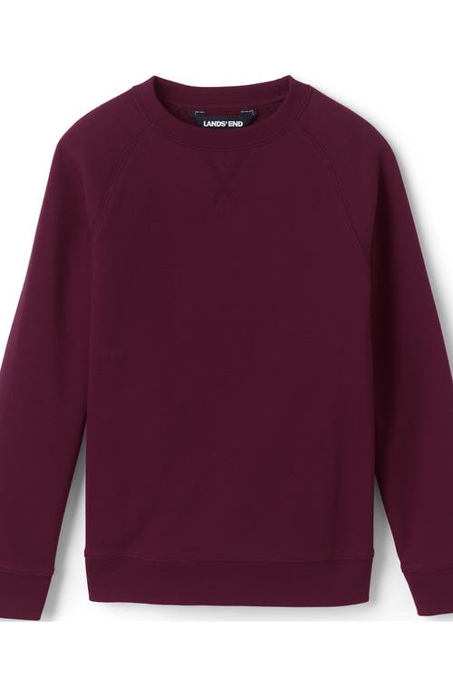 Lands' End School Uniform Kids Crew Sweatshirt In Burgundy