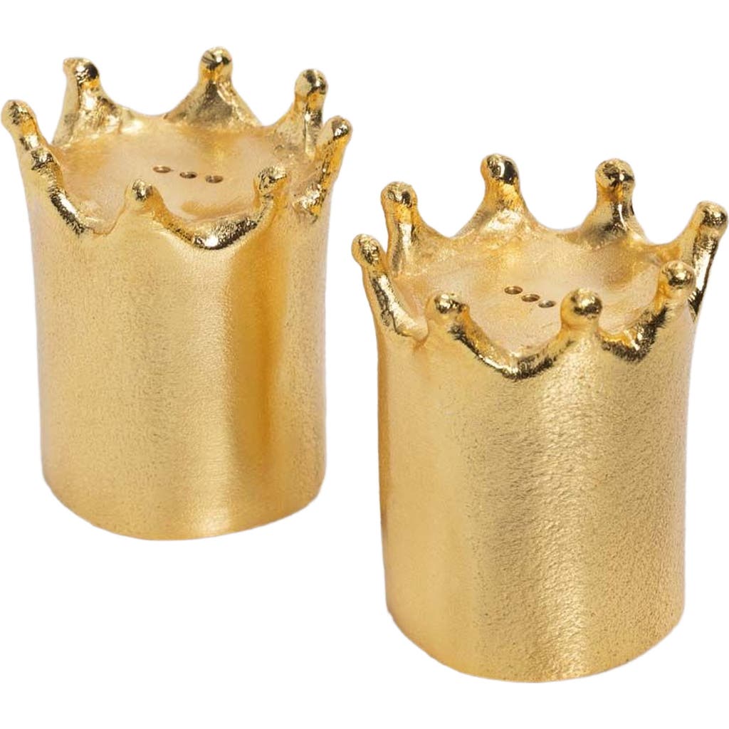 Lunares Crown Salt & Pepper Set In Gold