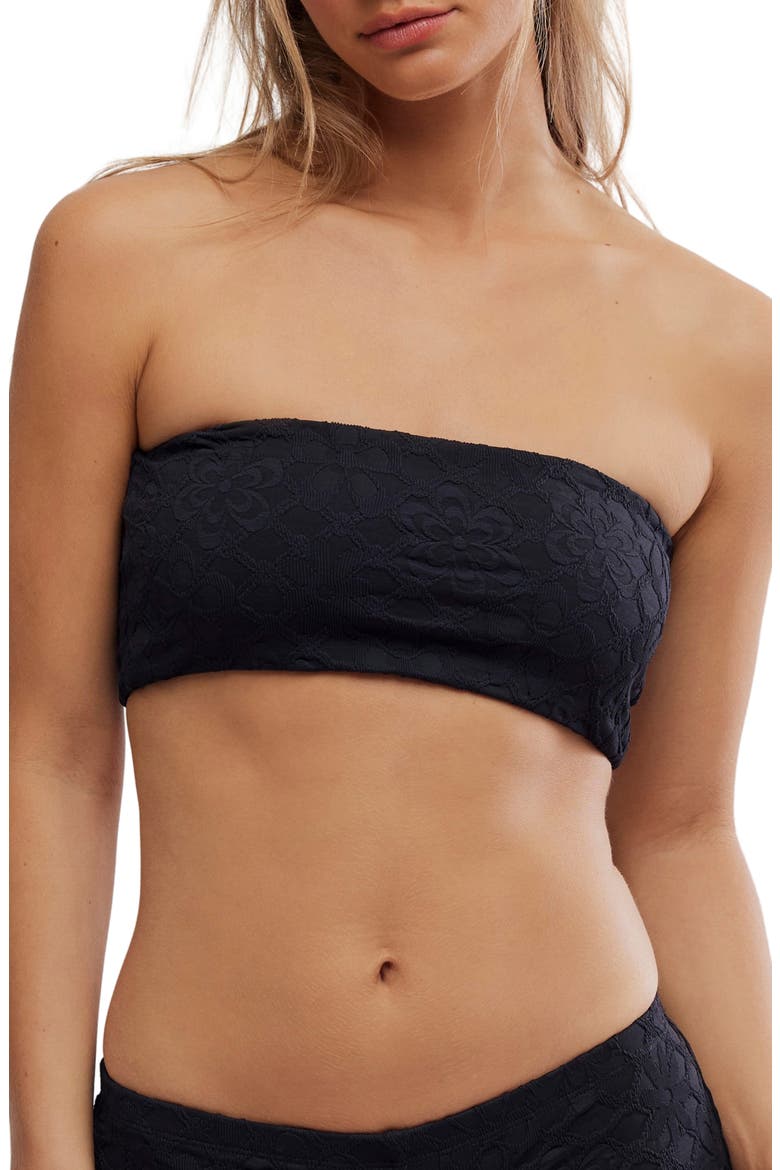 Lola Strapless Bandeau Bikini Top, Main, color, BLACK