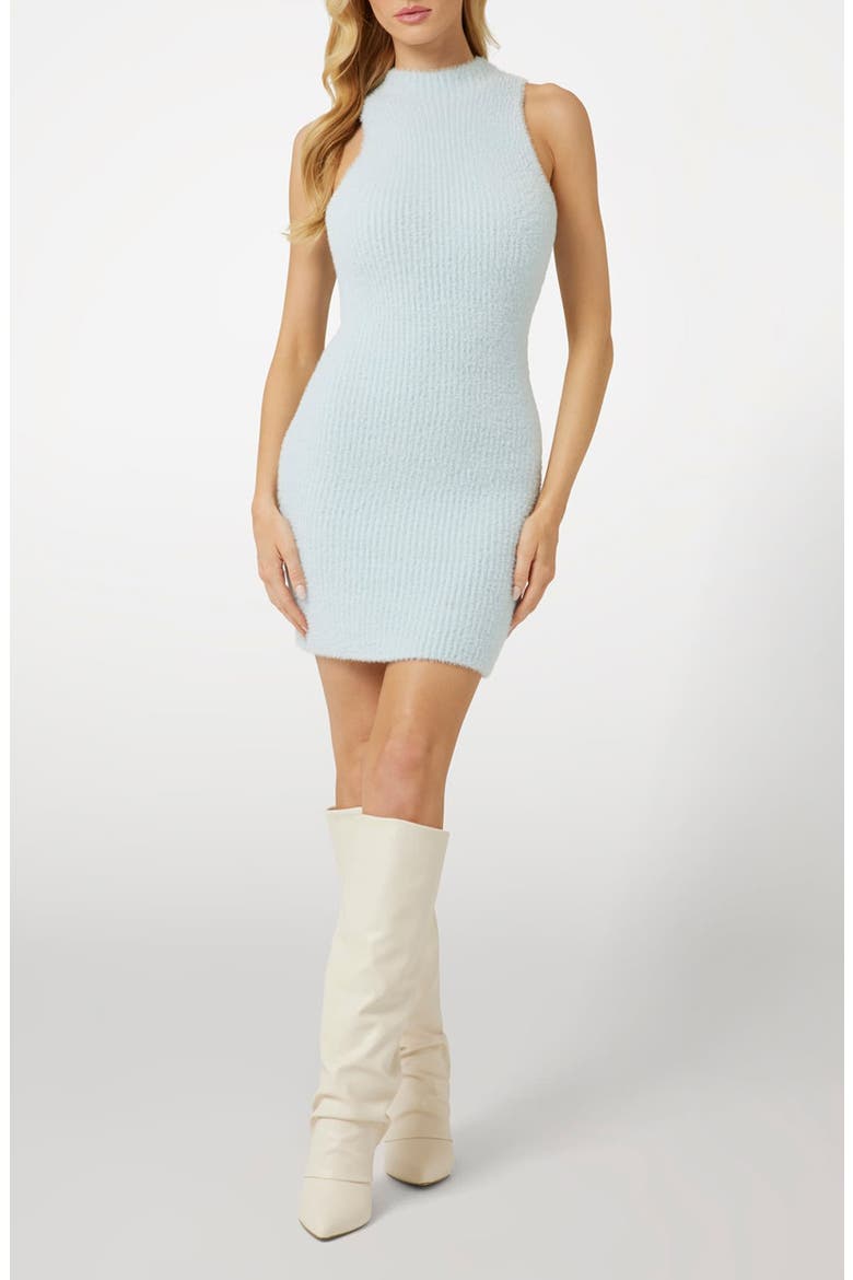 Vero Chenille Sweater Minidress, Main, color, SKY HIGH