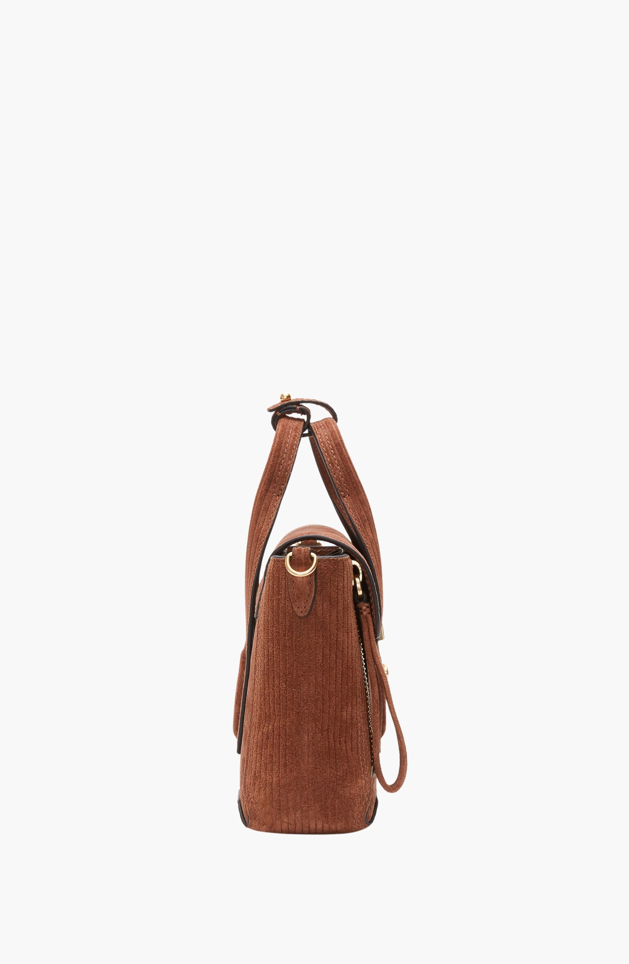 Pashli Mini Embossed Suede Handbag, Alternate, color, Saddle