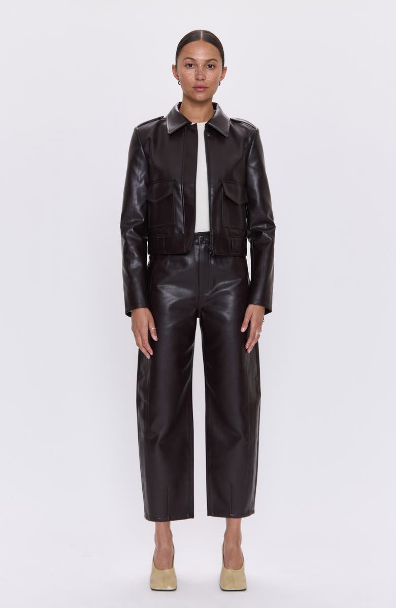 Pistola Eli Coated Ankle Barrel Leg Jeans, Alternate, color, French Roast